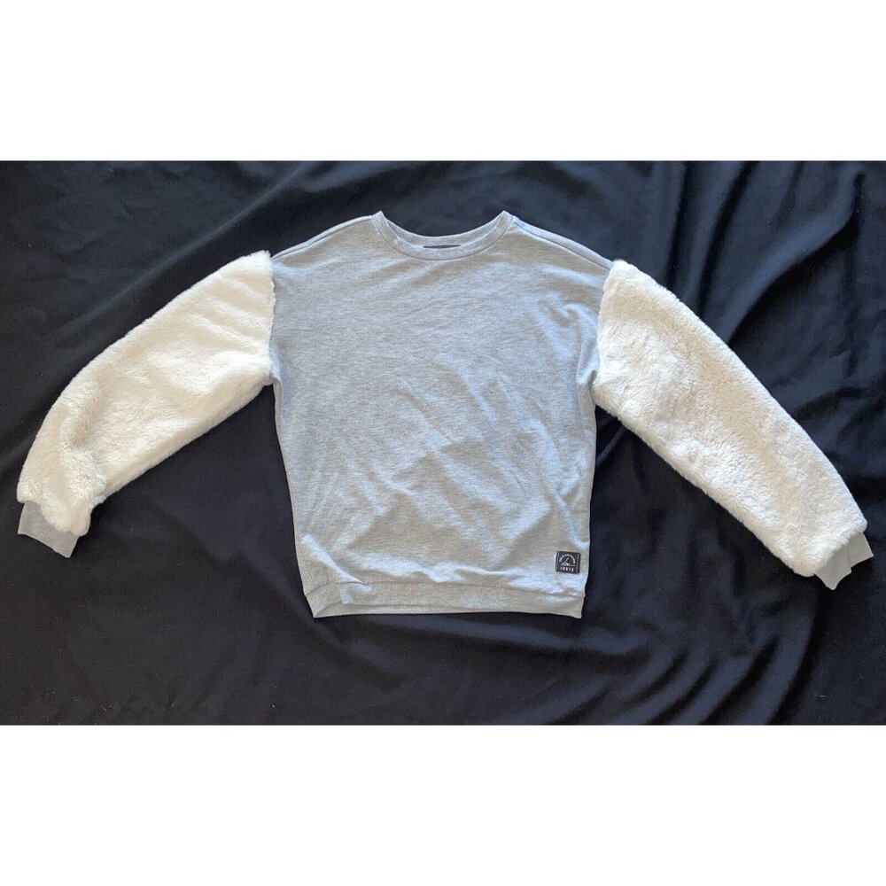 Sam Edelman Crew Neck Fleece With Faux Fur Sleeves